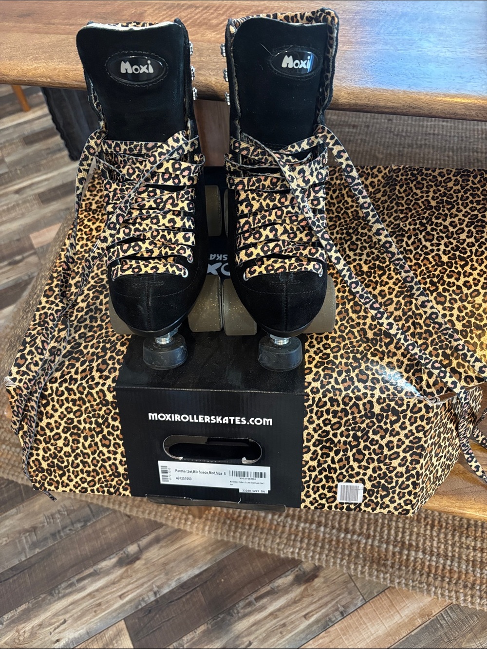 Moxi Panther Black Suede Roller Skates - Picture 2 of 6
